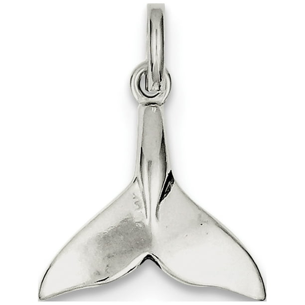 Sterling Silver Jewelry Pendants & Charms Solid Polished Whale Tail Pendant 